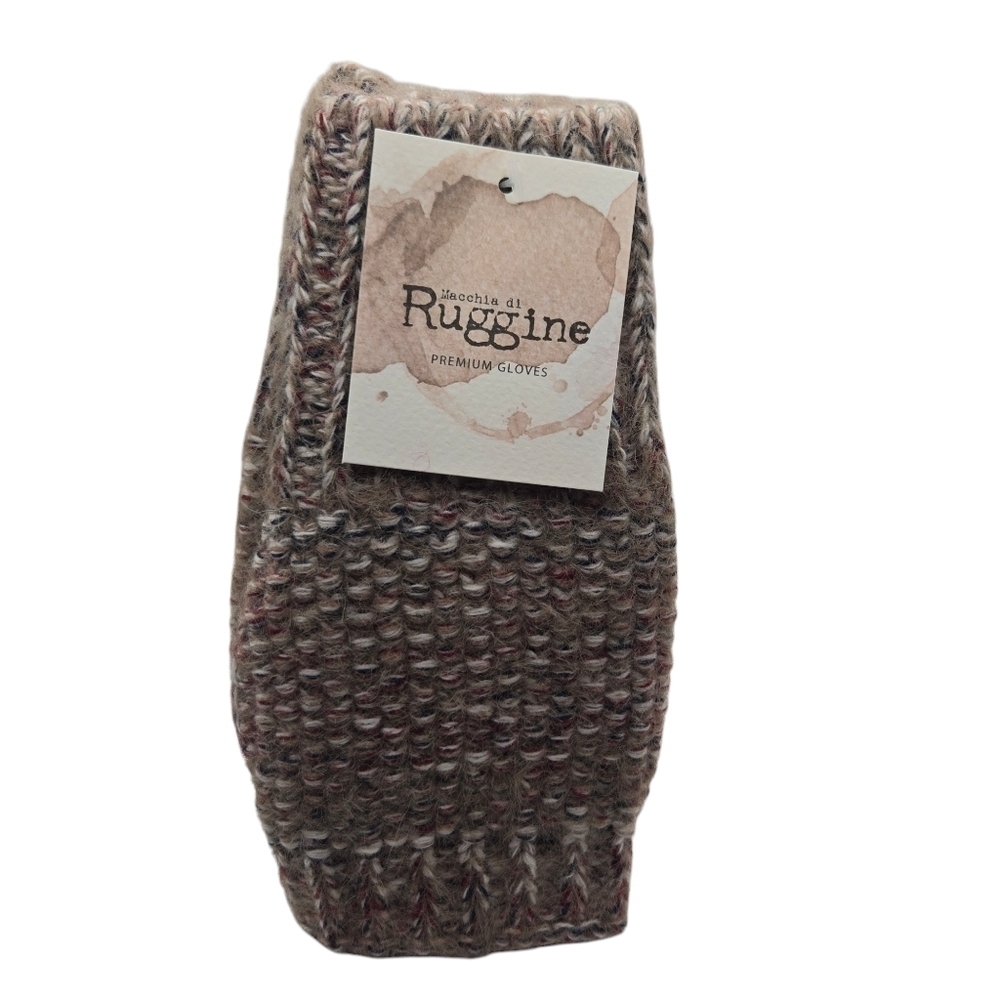 Ruggine Womens Premium Wool Brown Fingerless Gloves One Size